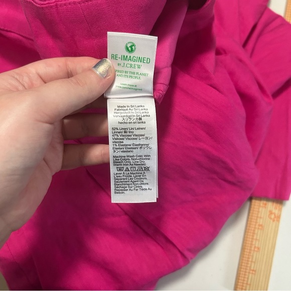 J. Crew Factory Linen Blend Pleated Trouser Pants Fuchsia Fantasy Pink 14 Q2 - Picture 5 of 9